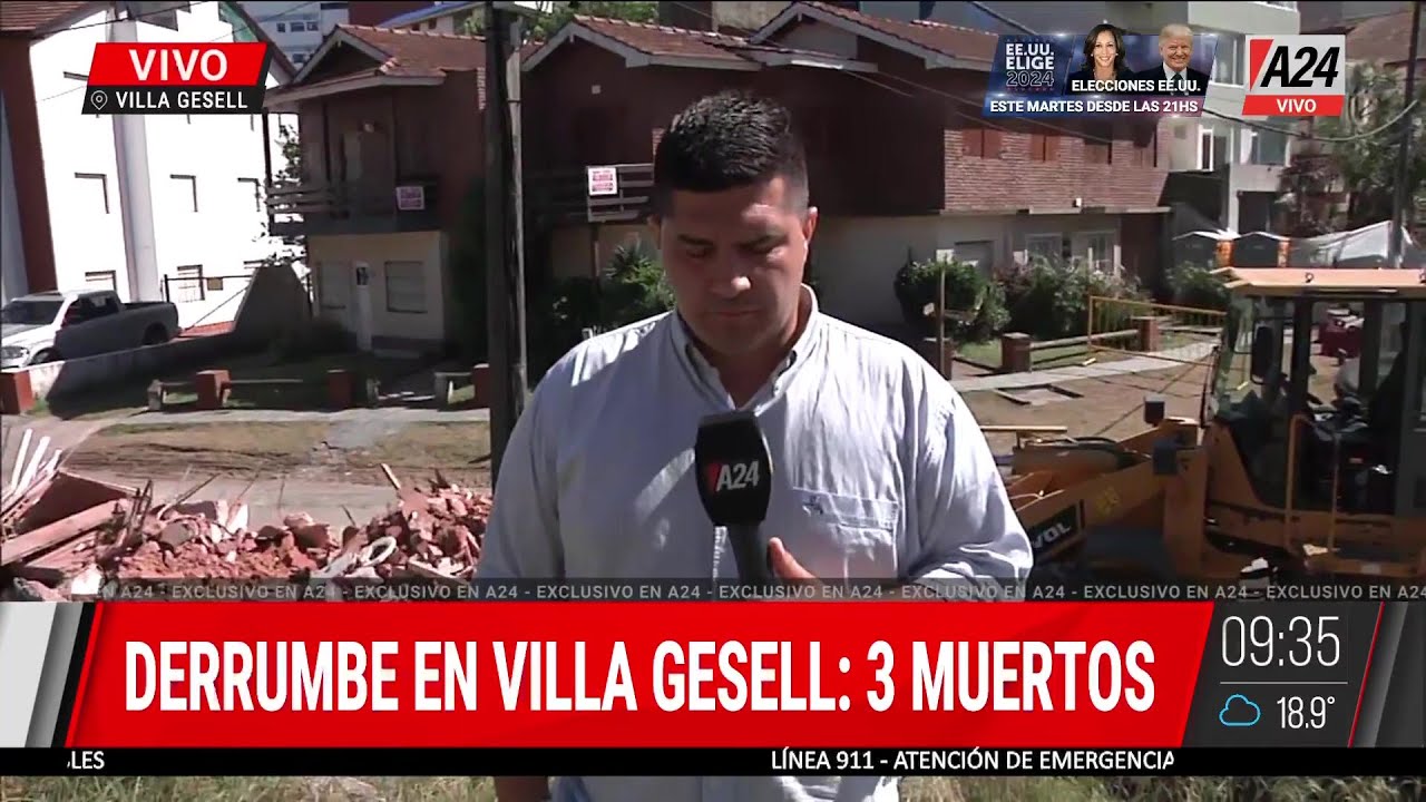 🔴 DERRUMBE EN VILLA GESELL: 3 MUERTOS Y POCAS ESPERANZAS DE VIDA