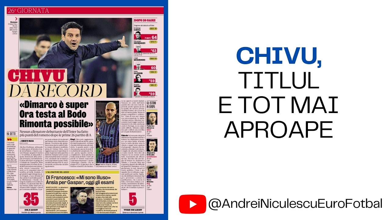 CHIVU, TITLUL E TOT MAI APROAPE