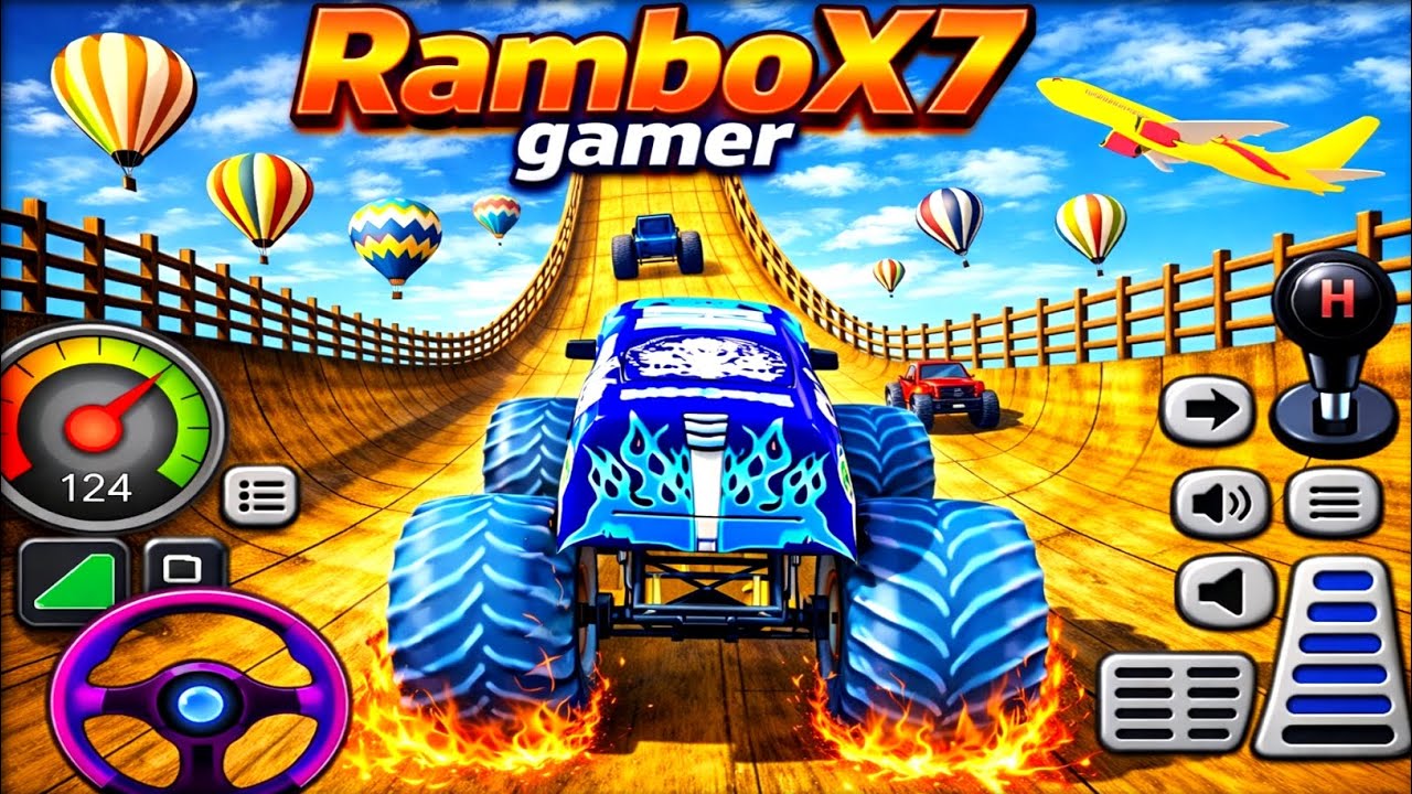 Mega Ramp 4x4 Monster Track 🤯 Impossible Stunt For Android || Simulator 3D Gameplay @Rambo.x7gamer 