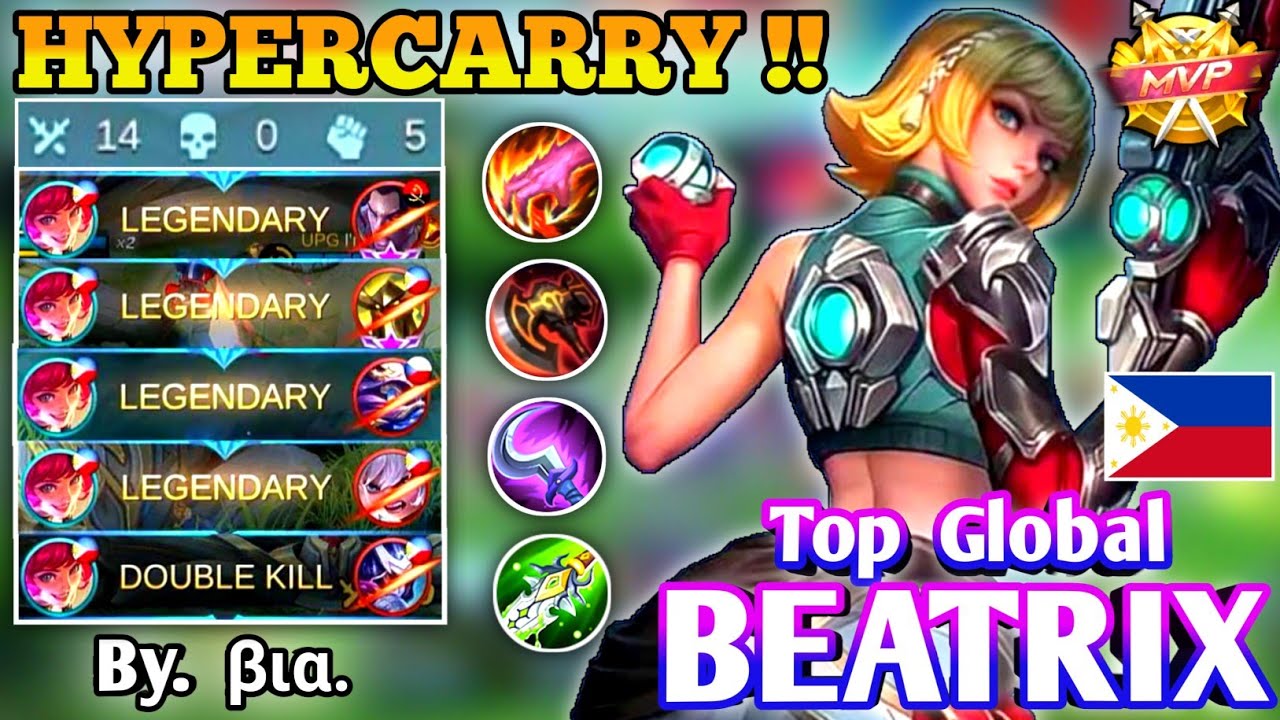Beatrix Hyper Carry Brutal Damage And Perfect Positioning !! [ Top Global Beatrix ] ~ Mobile Legends