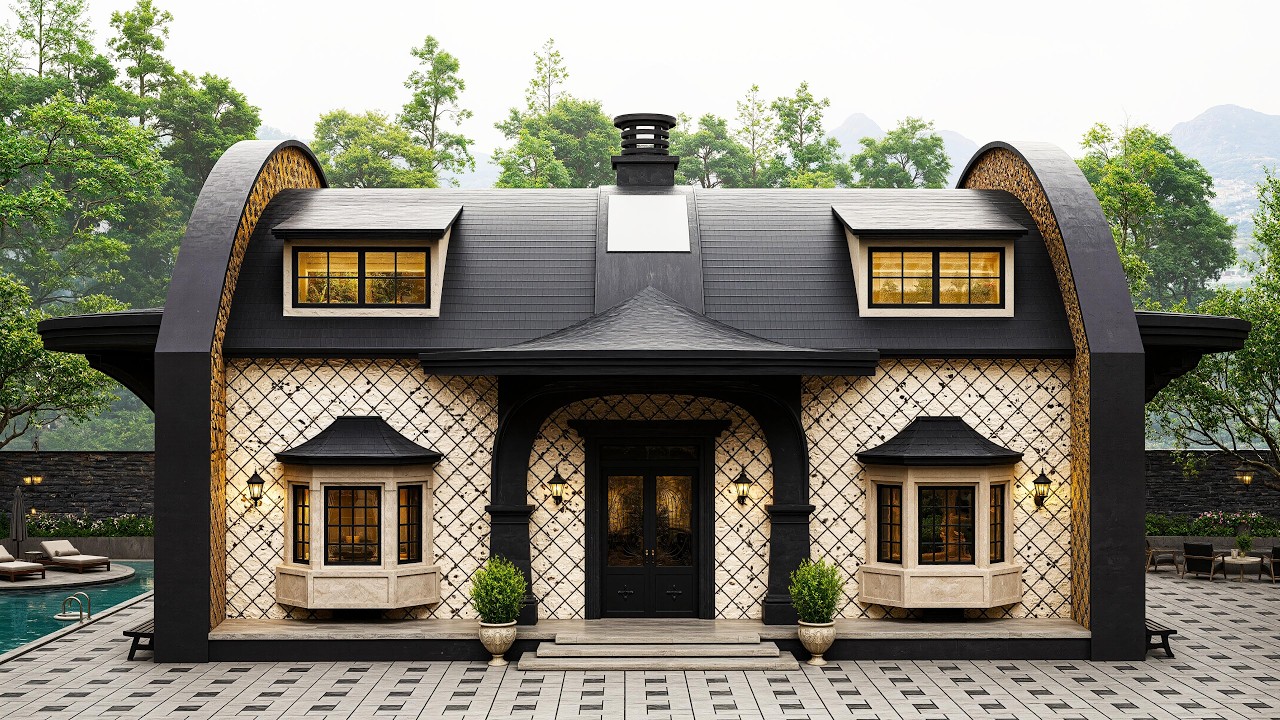 55' x 49' (17m x 15m) Beautiful 4-Bedroom House Design With Floor Plan - House Design Ideas