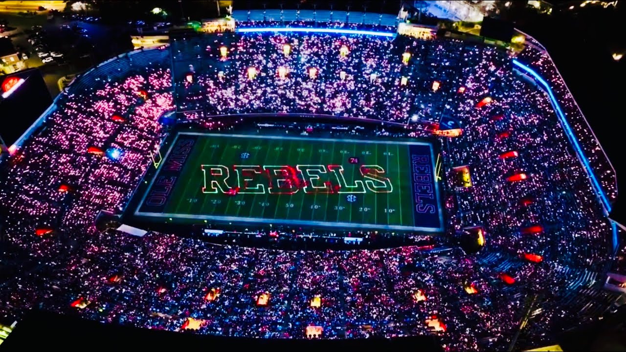 Ole Miss Football pregame Laser Light Show November 24, 2022