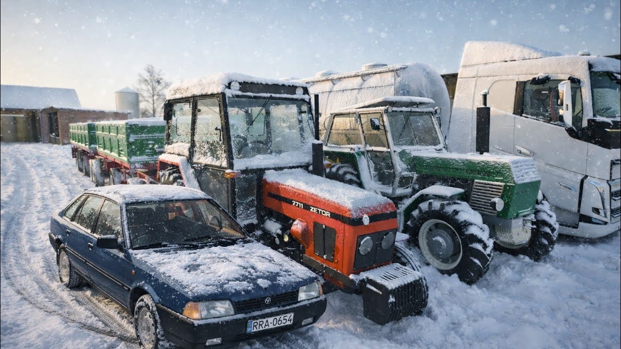 drift polonezem i ciougnikami,zimowe sprzedaże #85 #polskawieś #farmingsimulator25 #fs25