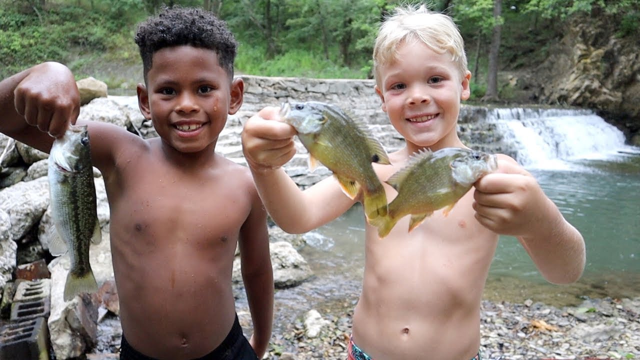 Catching Fish for Their NEW Pond at the Creek