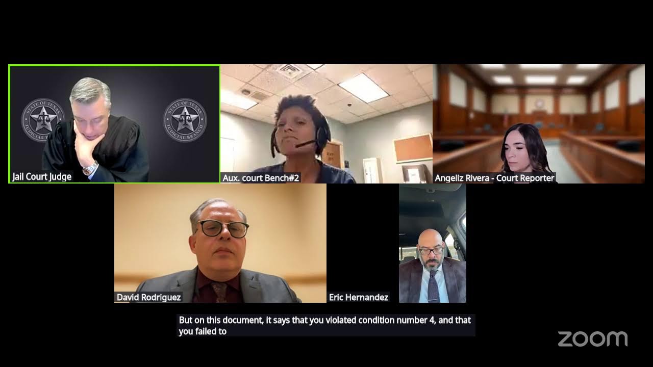 Jail Court Judge's Zoom Meeting