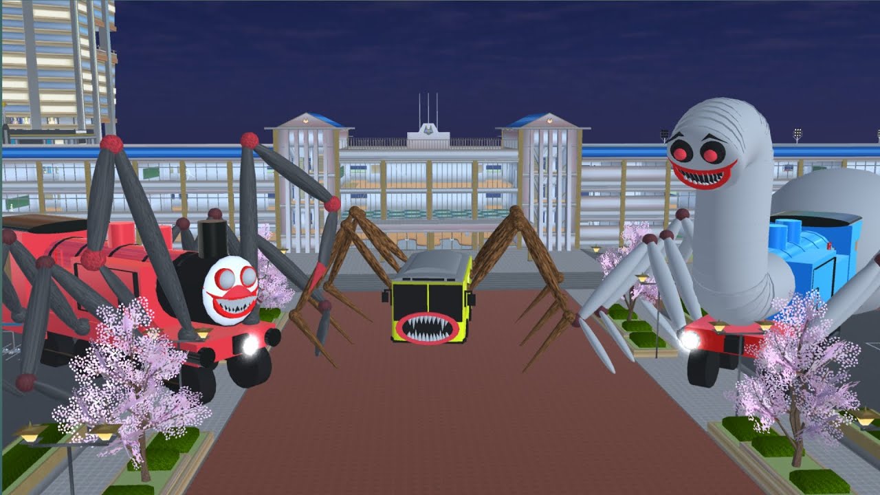 Choo Choo Charles,  Thomas Exe Dan Bus Eater Membuat Yuta Dan Mio Panik || Sakura School