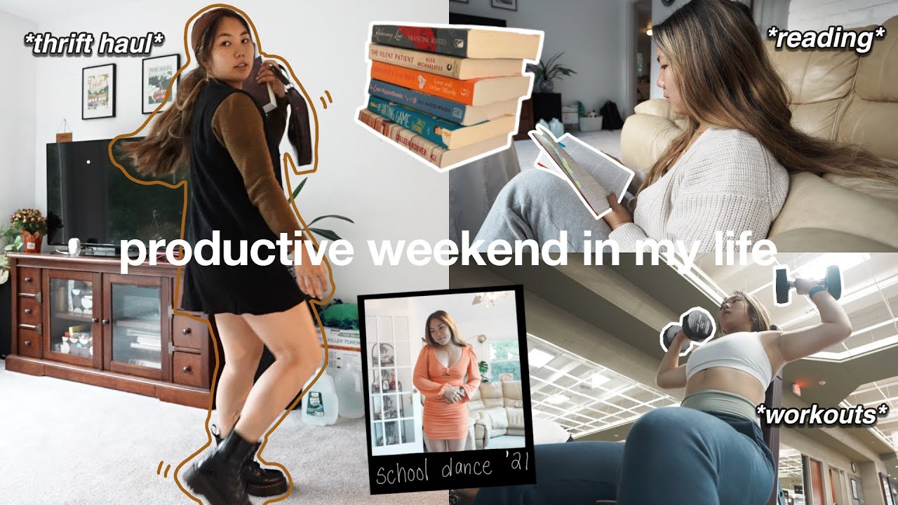 productive weekend in my life 🍁 | (study with me, workout, reading, new fall clothes)