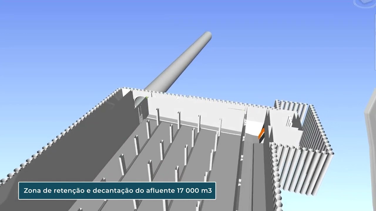 Vista Geral da Bacia Antipoluição - Plano Geral de Drenagem