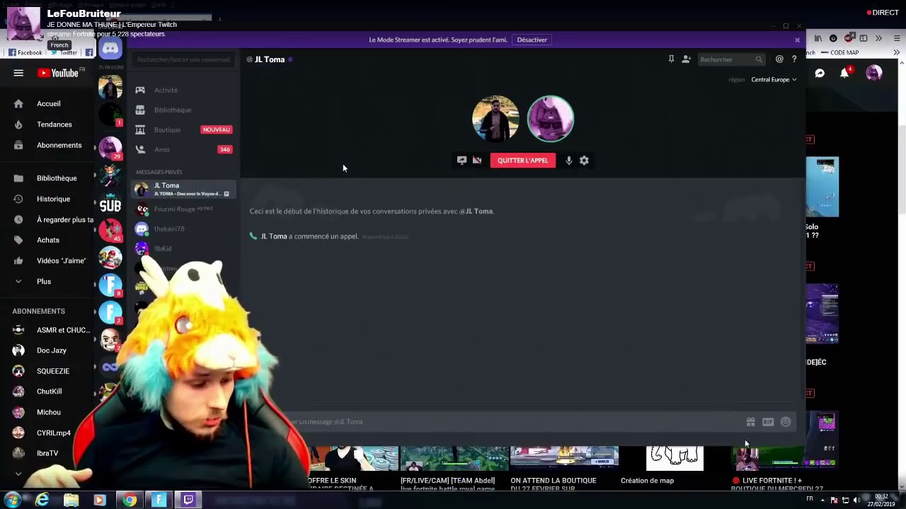 GROSSE EMBROUILLE ENTRE LEFOURBRUITEUR VS JL TOMY (VOCAL EN LIVE)