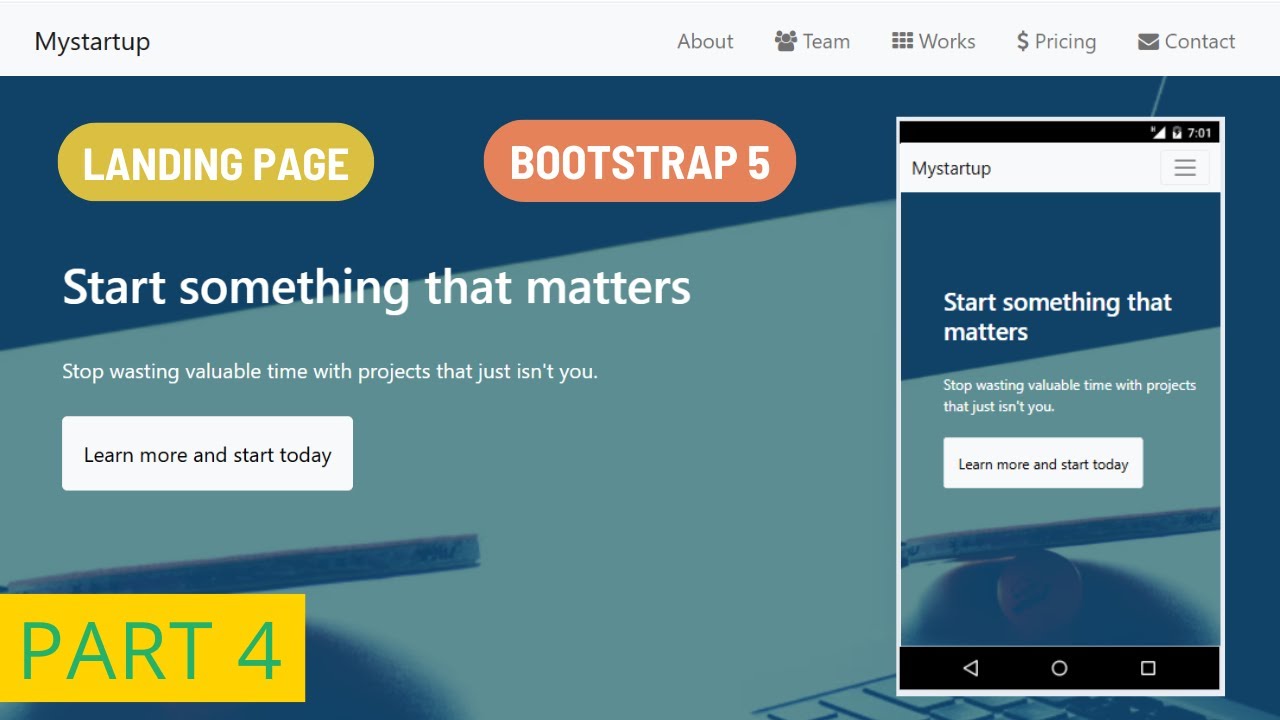 Create landing page using Bootstrap 5 - Part 4