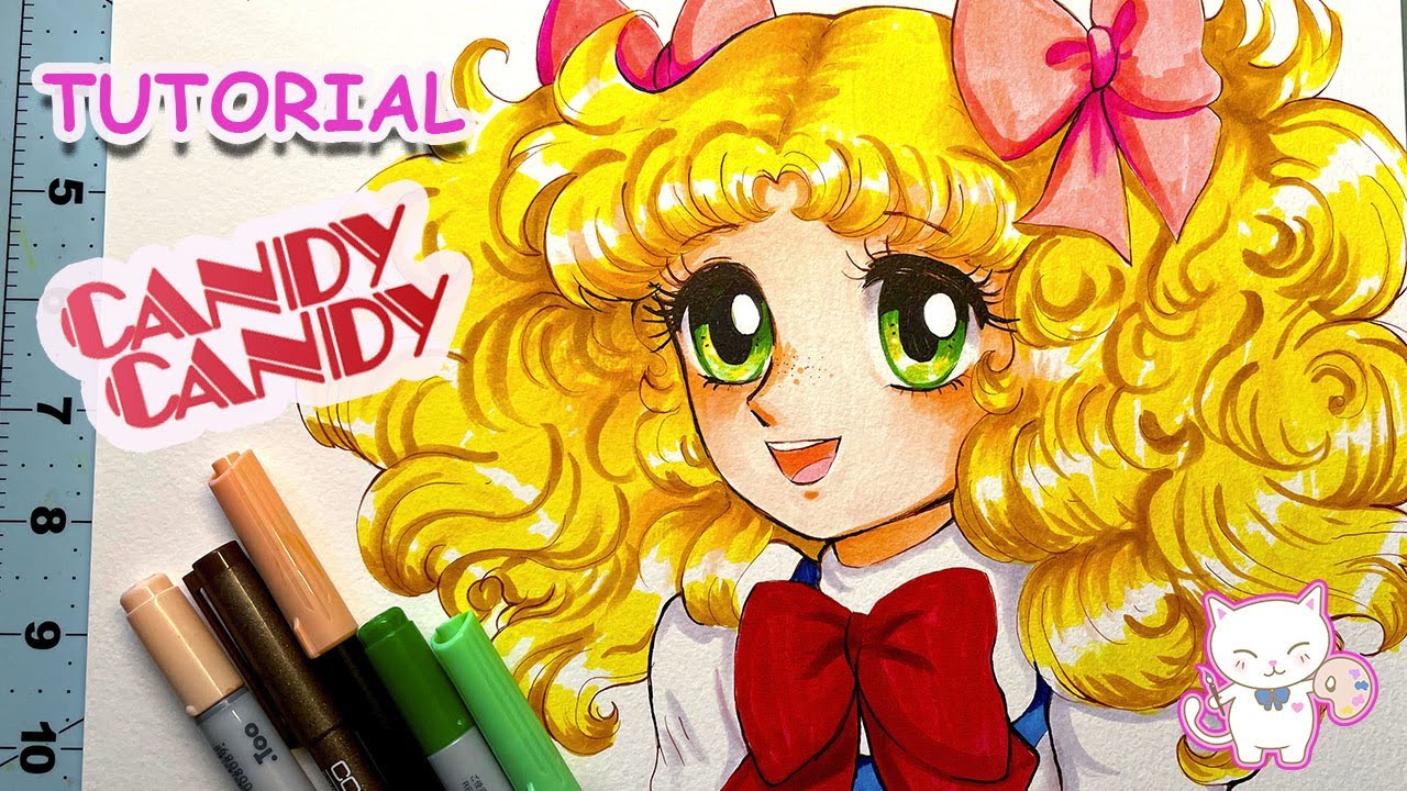 Dibujando a Candy🌺Tutorial con materiales random #candycandy #dibujomanga
