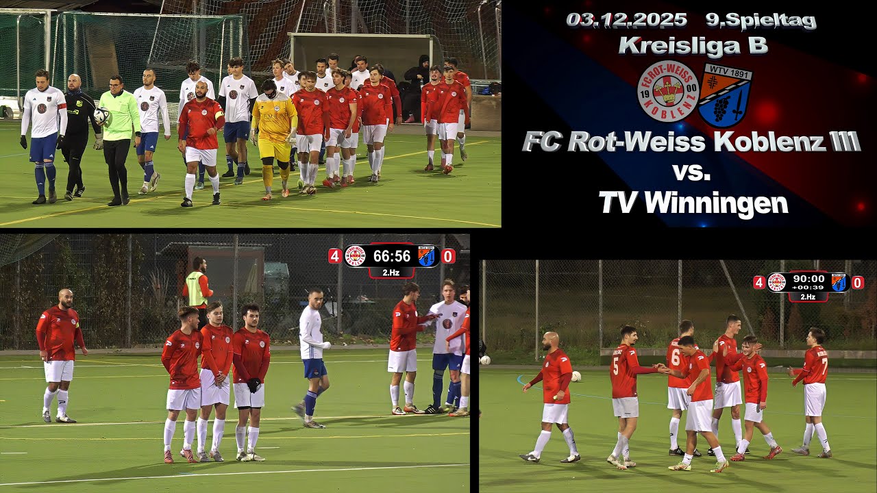 Kreisliga B: FC Rot-Weiss Koblenz III vs. TV Winningen