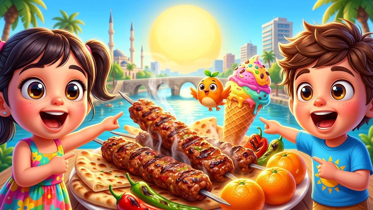 Adana&rsquo;da Ne Var? 🎶 | Kebap 🍢 Portakal 🍊 | Eğitici &Ccedil;ocuk Şarkısı