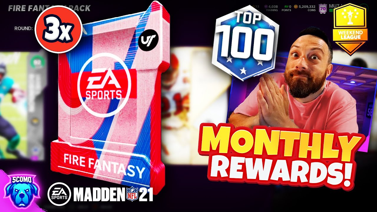 96+ OVR PULL! THREE FIRE FANTASY PACKS! TOP 100 WEEKEND LEAGUE MONTHLY REWARDS! [MADDEN 21]
