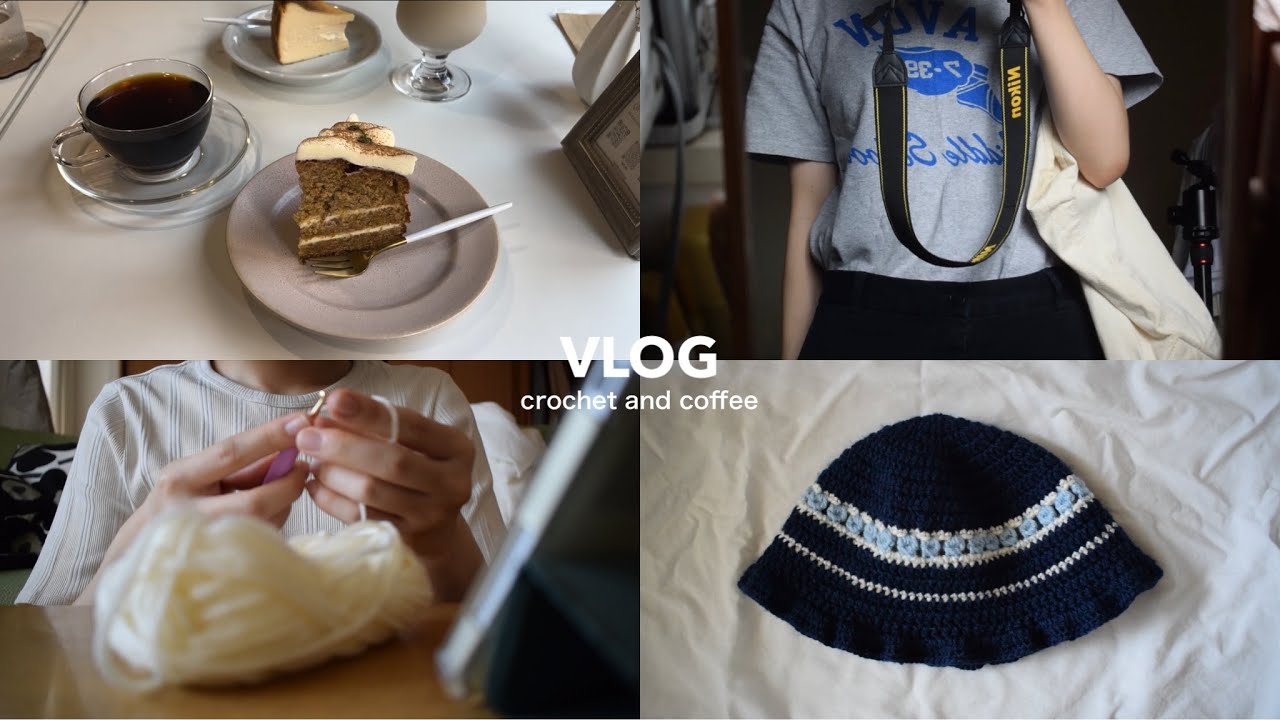 [ vlog ] コーヒーと編み物に囲まれる日々｜かぎ針編みで帽子, カフェ, 秋ミスド🍠, インドアな私の休日