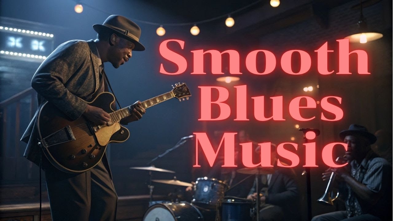 Smooth Blues Music - Relaxing Whiskey Blues played  and  Piano on Guitar