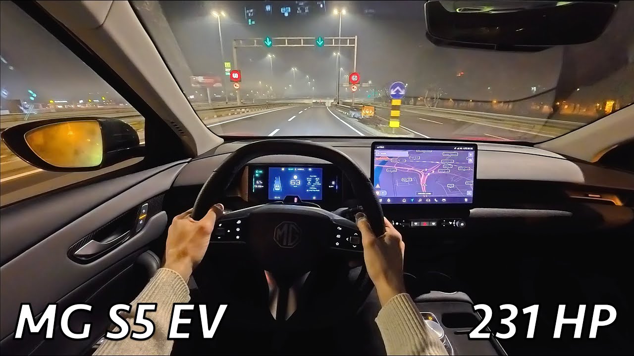 MG S5 EV 2025 Night POV Driving Review (231 HP RWD) 0 - 100 km/h