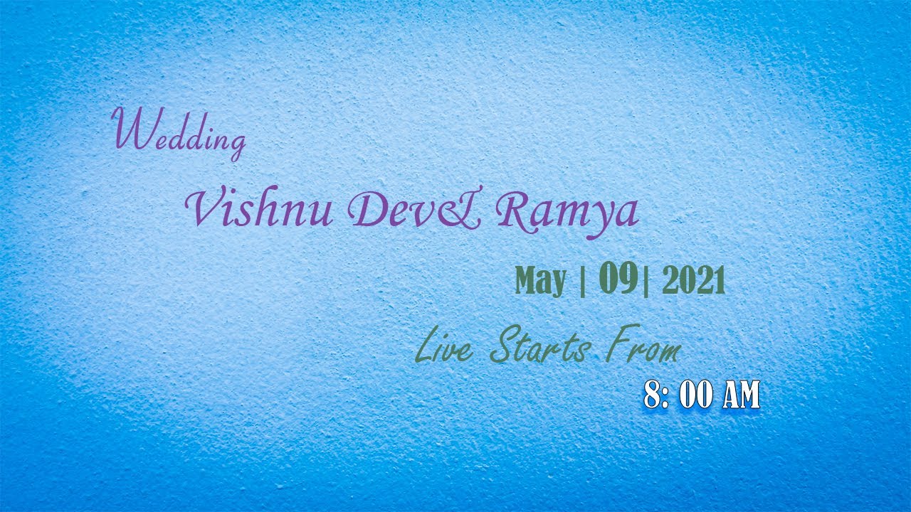 Vishnu Dev Weds Ramya