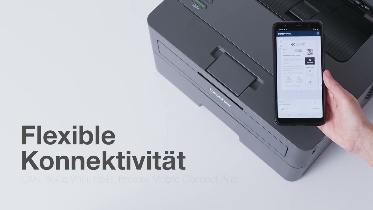 HL-L2447DW - Kompakter Laserdrucker schwarz wei&szlig; mit WLAN/LAN und Duplexdruck