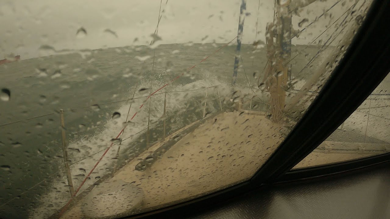 First time sailing in really bad weather !