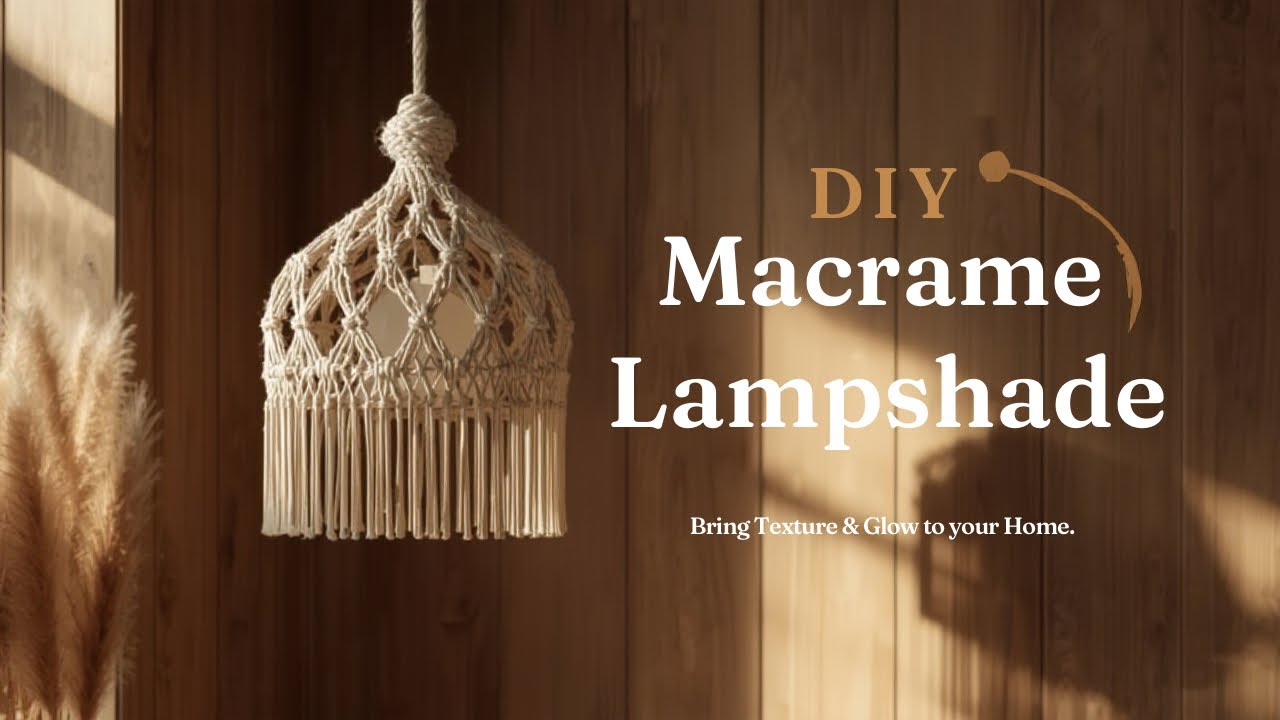 Easy DIY Macrame Lampshade 🧵✨| Boho Home Decor Craft Tutorial 💡🎨 |Just Clicks And Flicks With Anjali