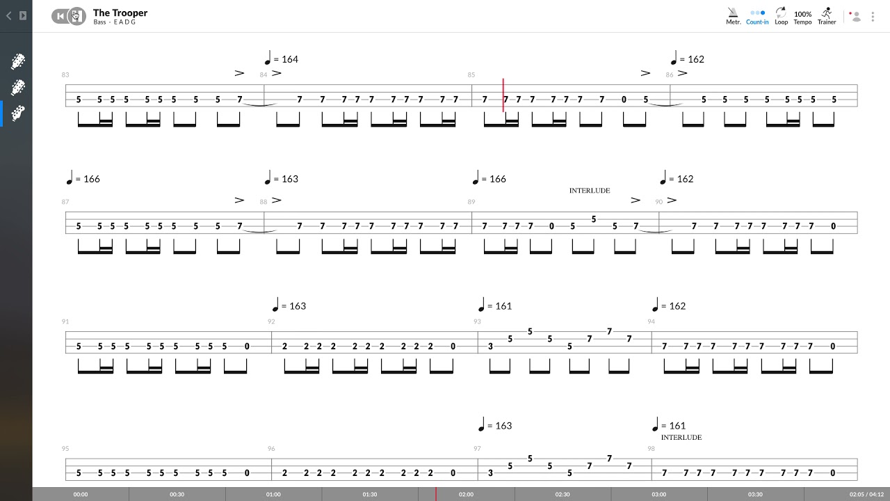 Iron Maiden - The Trooper (BASS TAB PLAY ALONG)