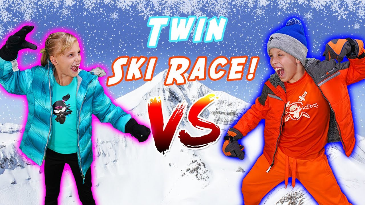 Ninja Twins Ski Race Challenge!