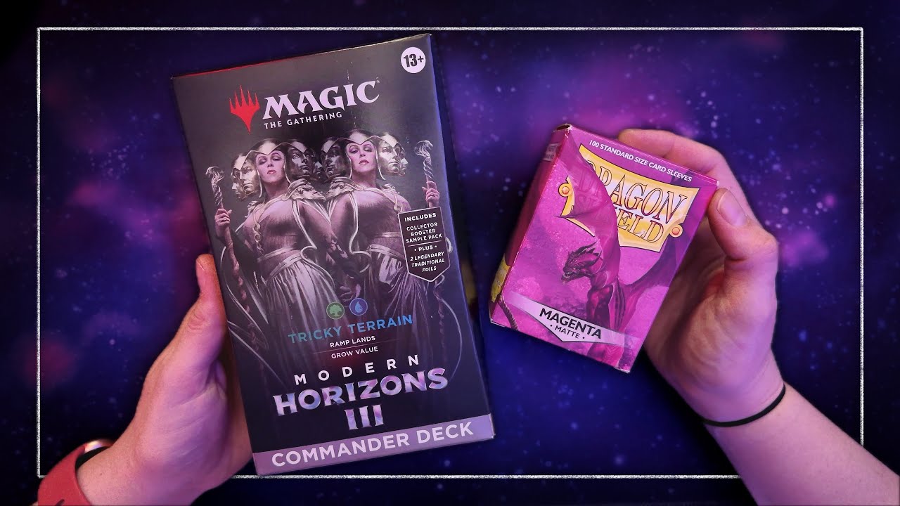 ASMR Magic the Gathering | Unboxing the Tricky Terrain Commander Deck | Soft Spoken