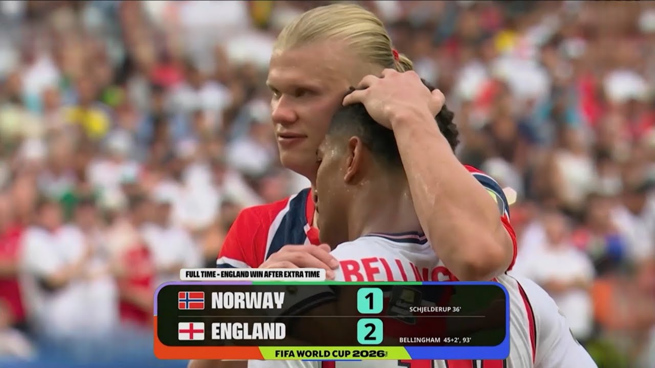 Norway vs England 1-2 Highlights, FIFA World Cup Quarter Final 2026