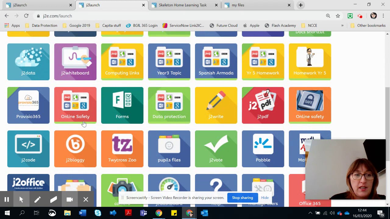 Creating and Sharing Work with pupils using J2e