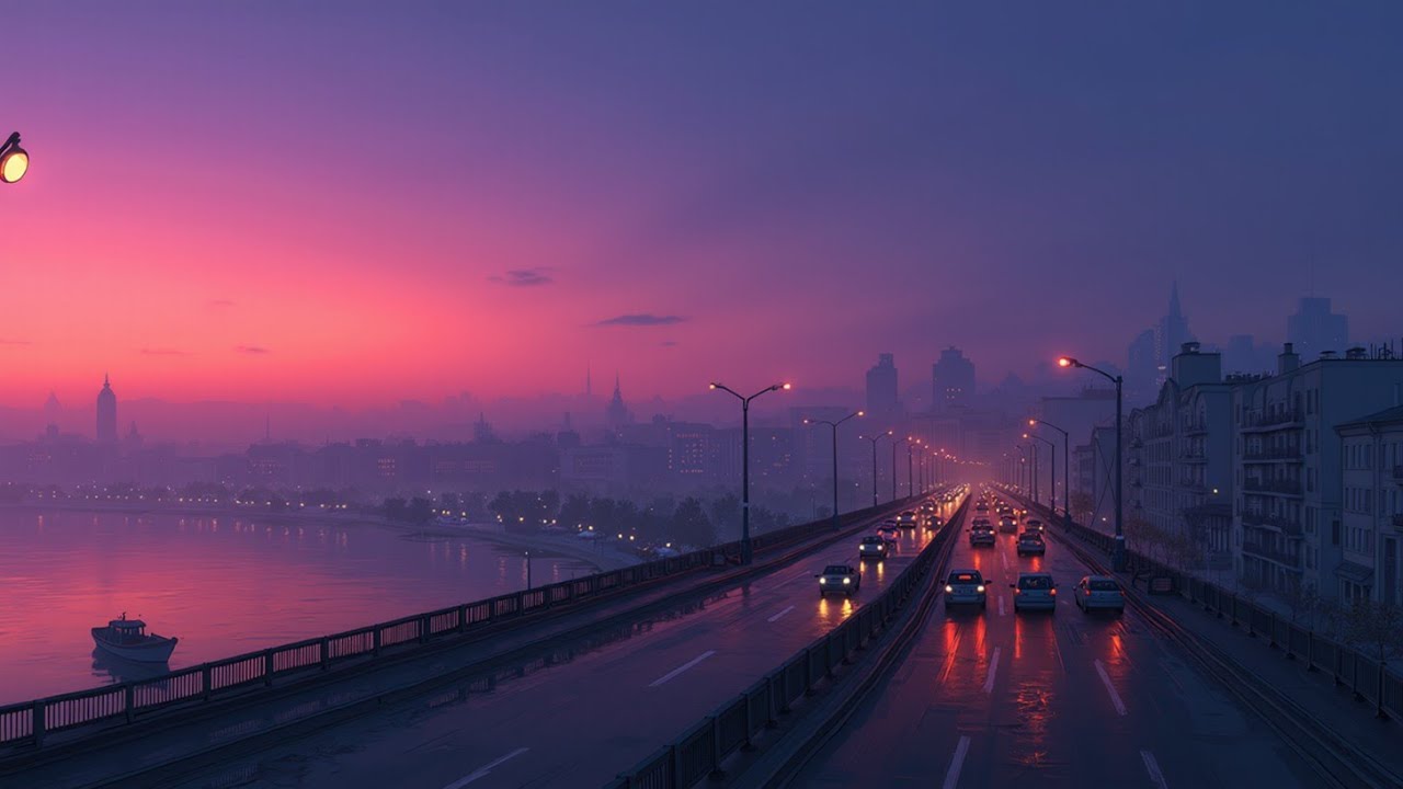 Городские огни Lofi ~ Токийский закат, расслабляющие вибрации ~ Спокойная музыка в стиле аниме