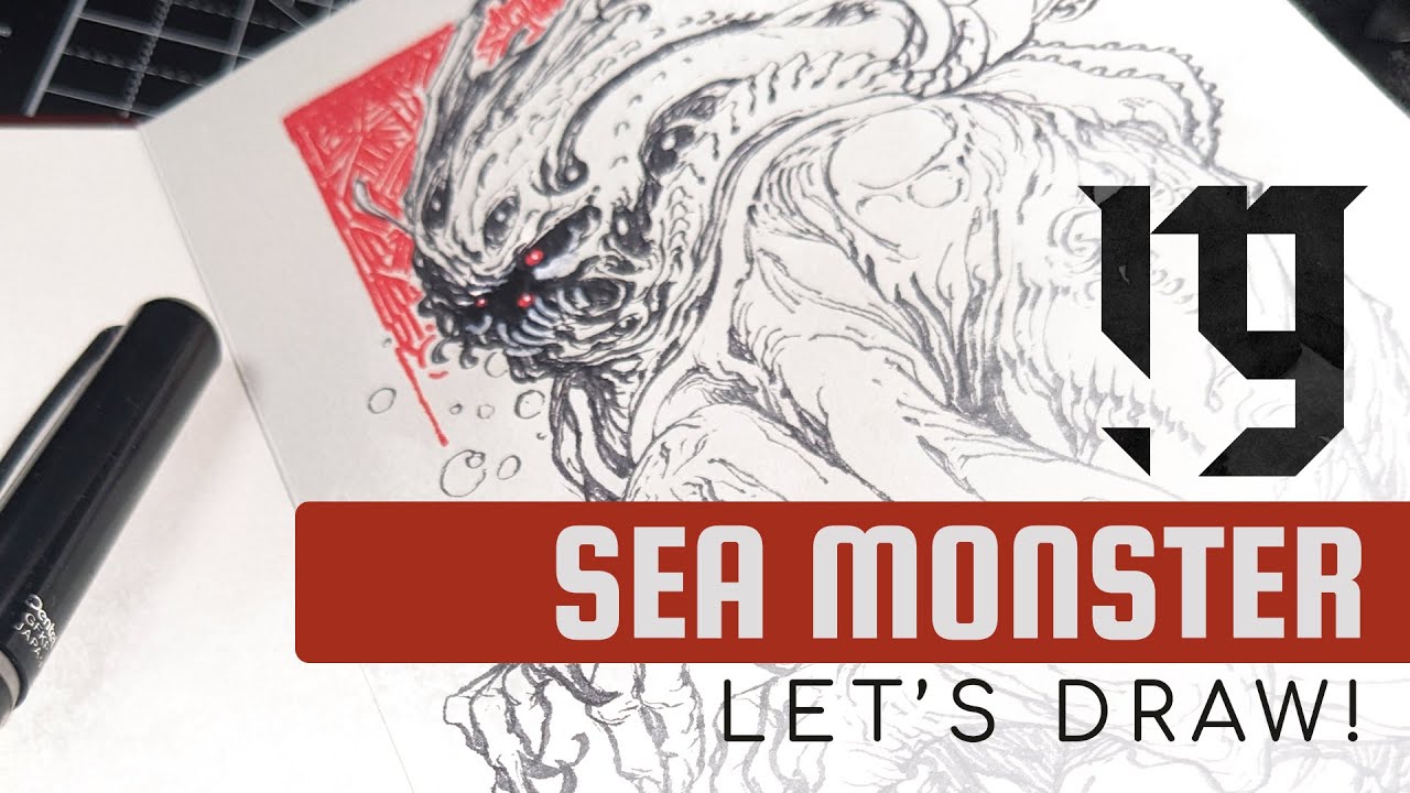 FUELSTAINS - Let's Draw - Sea Monster sketch process Timelapse