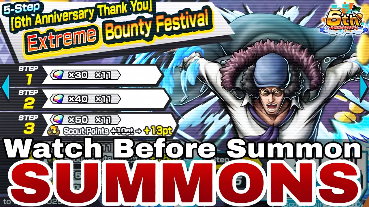 Blackbeard Pirates Ex Kuzan Summons(Trash Drop Rates?) 6th Anniversary | One Piece Bounty Rush OPBR