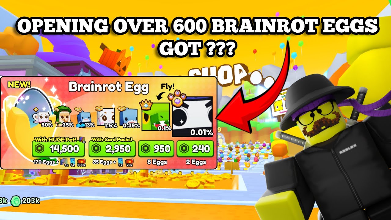 Я открыл 600 эксклюзивных яиц BRAINROT в Pet Simulator 99 и получил ???