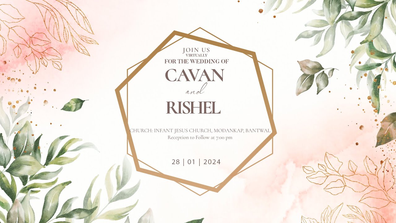 CAVAN DSOUZA WITH RISHEL FERNANDES || WEDDING LIVE STREAMING || 28 TH JANUARY 2024