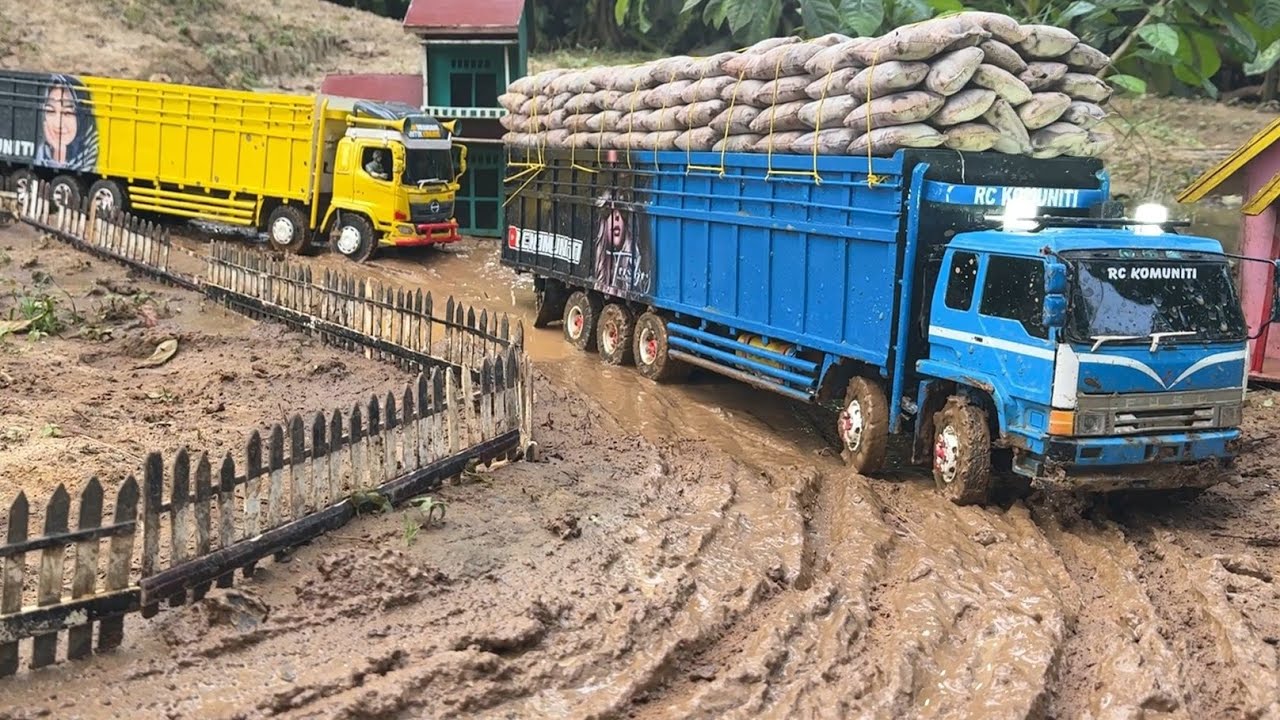 Supir JAGO🔥truk TRIBAL PANJANG FUSO BELUP SUPER GREAT muatan BERAS‼️melati BUKIT BERLUMPUR 