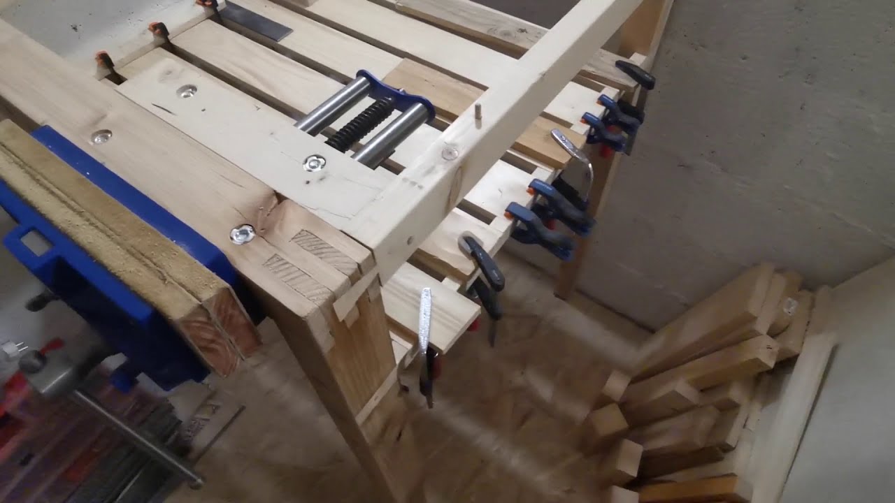 Établi n°1 - partie 7 : finalisation ... presse, plateau, tablettes !!!