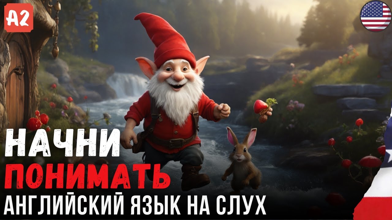 Простой рассказ о Гноме для начинающих изучать английский. На слух. 🎧