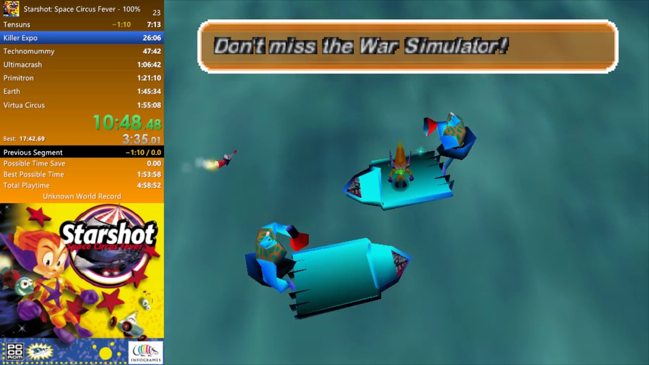 Starshot: Space Circus Fever 100% World Record in 1:26:17