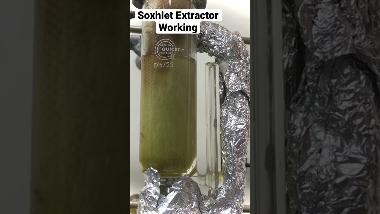 Soxhlet extractor doing its bizz