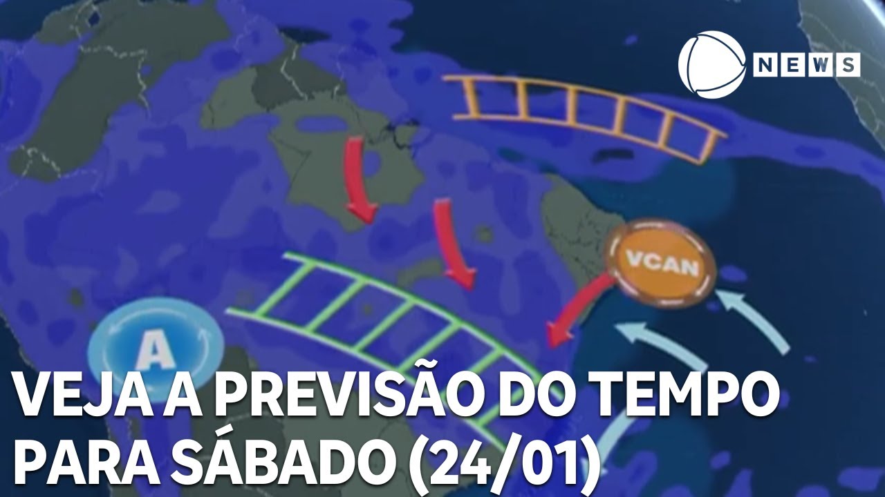 Veja a previsão do tempo para todo o país neste sábado (24/01)