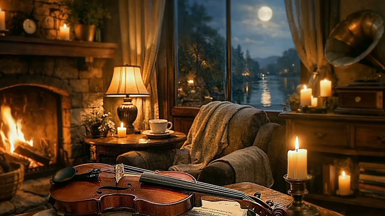 Relaxing Violin Music 🎻 | Cozy Night Ambience for Deep Relaxation & Sleep