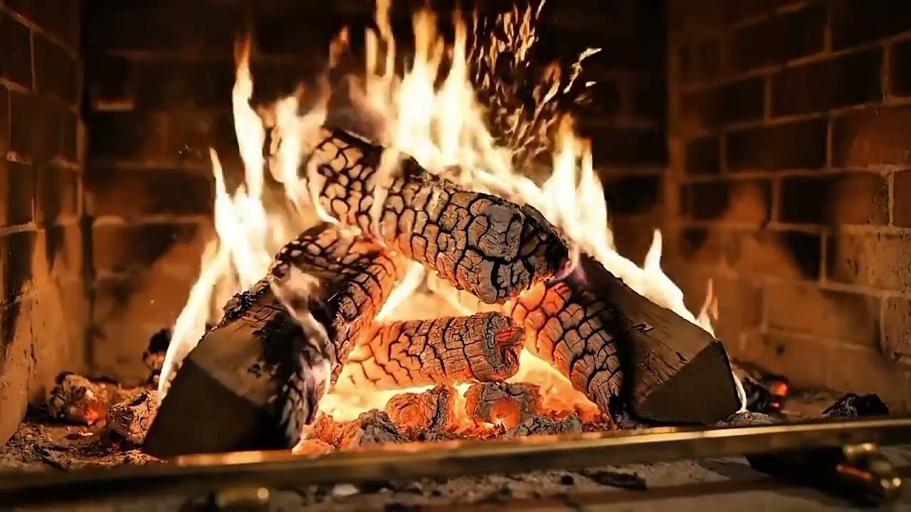 Fireplace Ambience at Night | Relaxing Crackling Fire ASMR for Stress Relief
