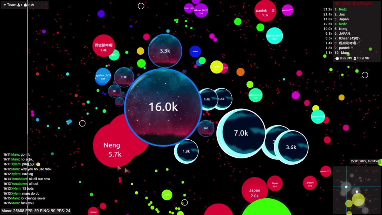 Agar.io takeover 1vs8+bot