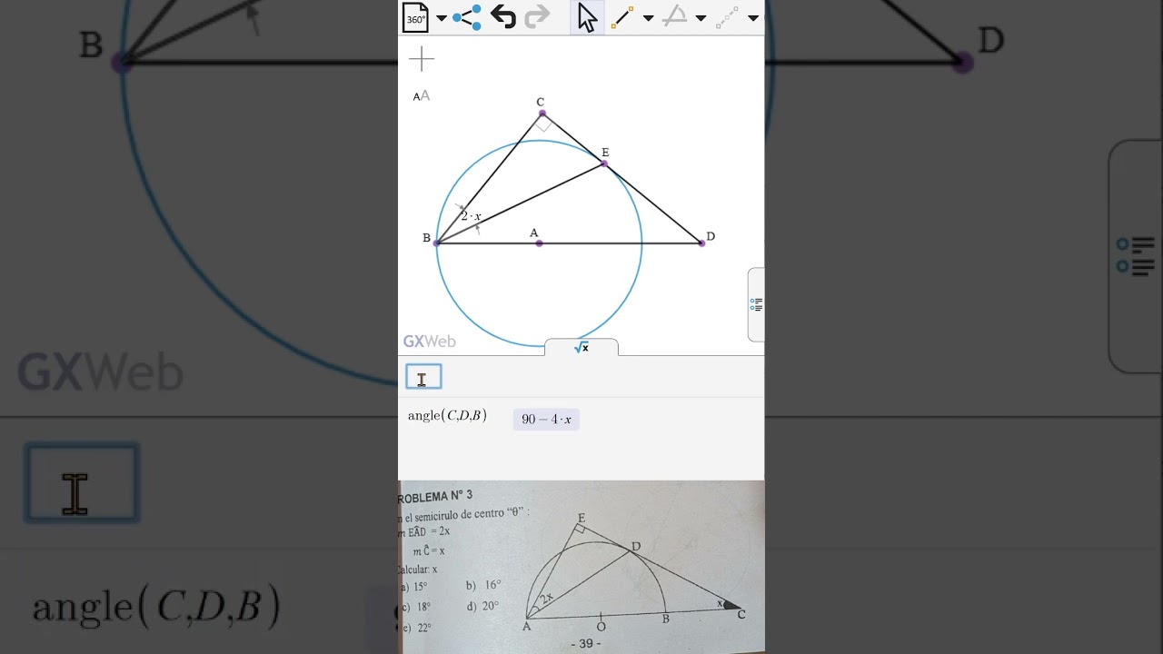 A Triangle containing diameter and tangent