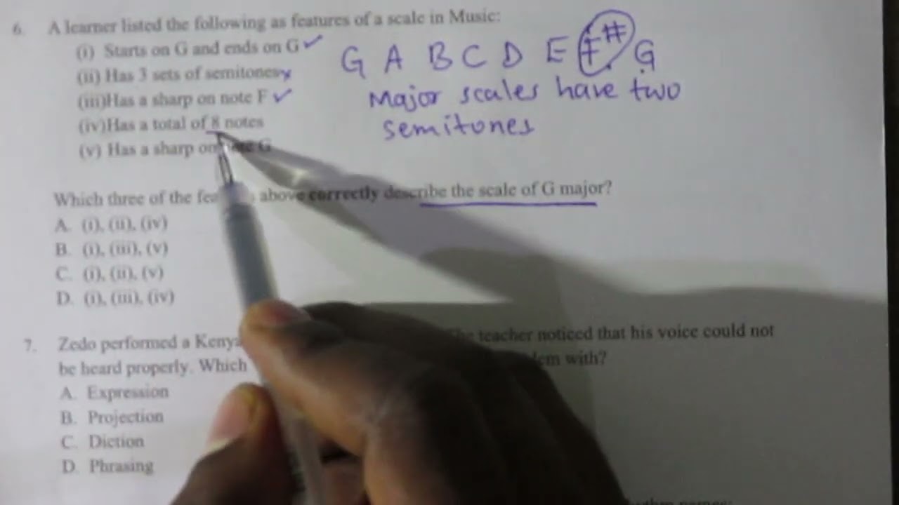 KJSEA CREATIVE ARTS AND SPORTS REVISION QUESTION 6&7