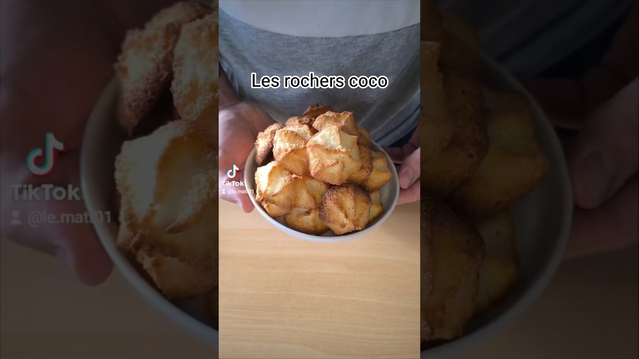 Rocher coco #biscuit #recette #recettefacile #recipe #food #noixdecoco #patisserie #pourtoi