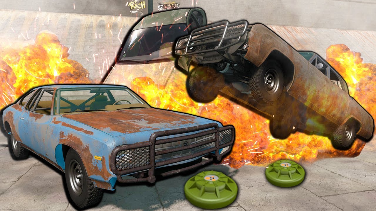 BATALHA de CARROS no CAMPO MINADO! BeamNG.drive