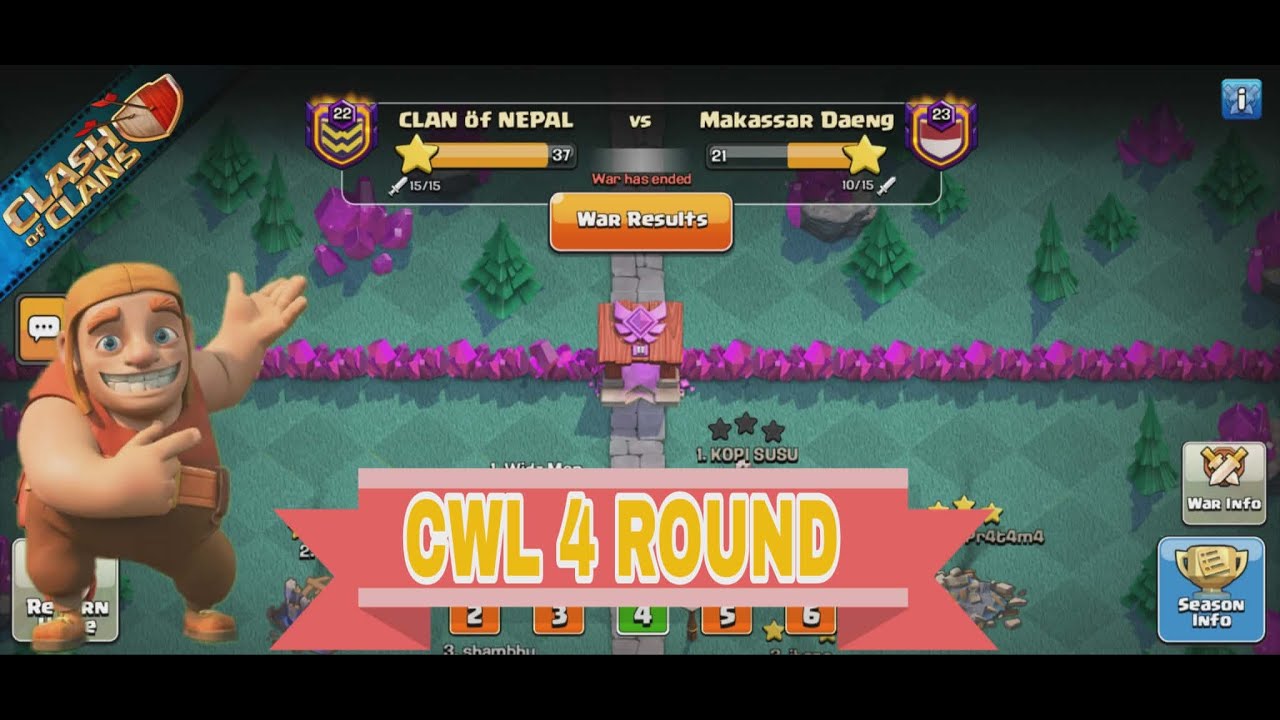CWL 4 Round Easelly Win In Clash Of Clans #Shambhu15