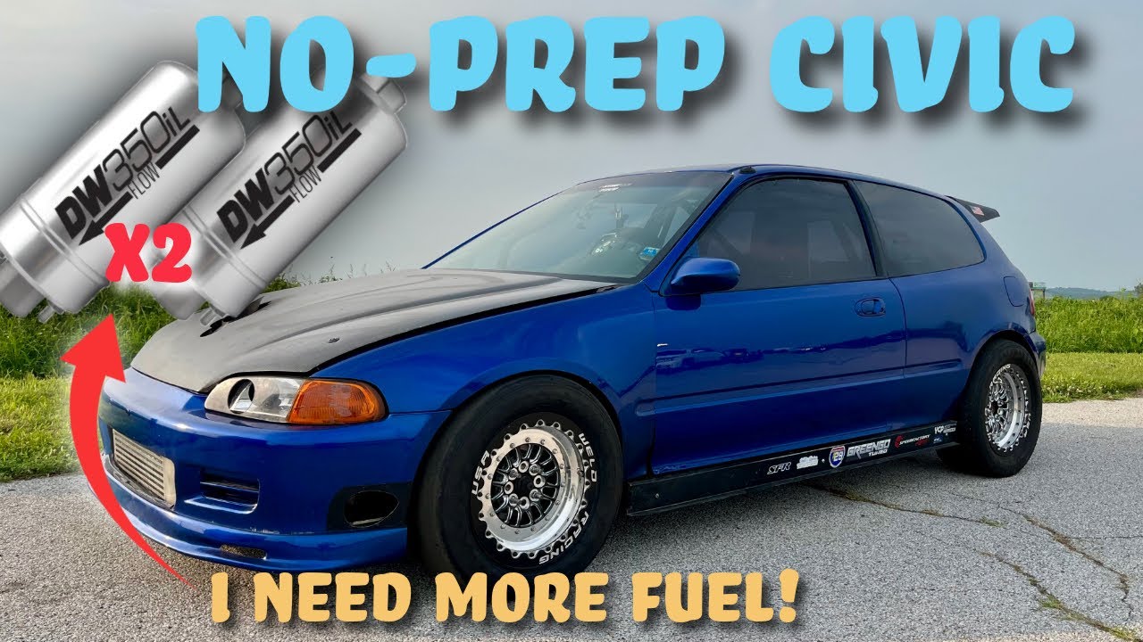 NO PREP Racing A MONSTER Civic and AWD Integra gets MORE FUEL!